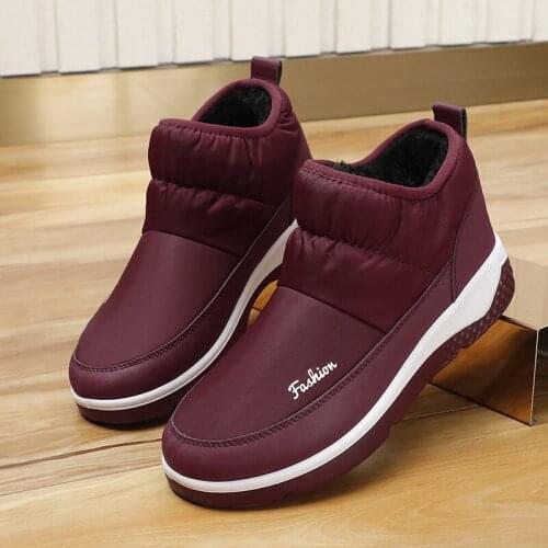 MCCKLE Womens Boots Women Waterproof Snow Boots Unisex Slip On Winter Shoes Ladies Plush Shoes Casual Fashion Female Ankle Boot