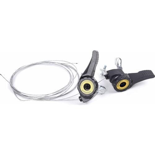 1 Pair Bicycle Tourney Shifter 15/18/21 Speed Thumb Shifters With Cable Trigger