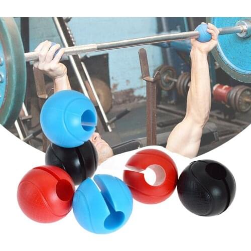 1Pair Thick Fat Silicone Ball Barbell Grips Home Arm Builder Dumbbell Hand