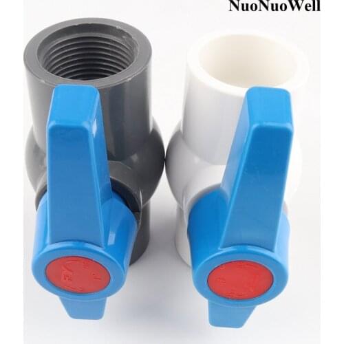 1pc 40~63mm PVC Ball Valve 1.2~2" Female Thread Globe Valve Garden Irrigation Water Supply Aquarium Tank Water Pipe Connectors