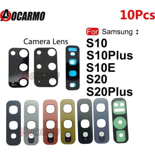 10Pcs For Samsung Galaxy S10 Plus S10E S10+ S20+ Rear Back Camera Lens For Samsung S20 Plus Replacement Parts
