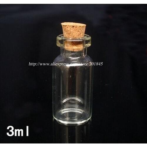 20 Pcs Mini Cork Glass Bottles With Wooden Stoppers Vial Dia 7mm Clear Essential Oil Decorative Bottle 2ml Or 3ml