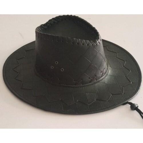 3 different new vintage leather western cowboy hats for men and women wide brim western cowboy hats (58-60cm)