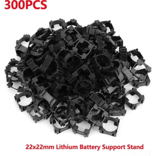 300Pcs 18650 Battery Safety Anti Vibration Holder Cylindrical Bracket 22x22mm Li-ion Cell Storage Lithium Battery Support Stand