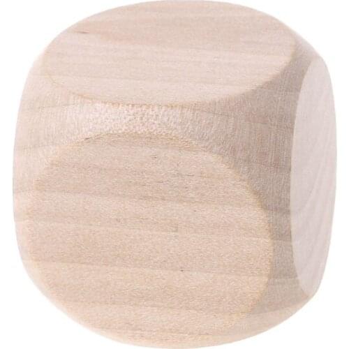 40mm Blank Dice Wood Dice Kid Toys Printing Engraving Write Painting DIY Family Game Table Gaming Dice
