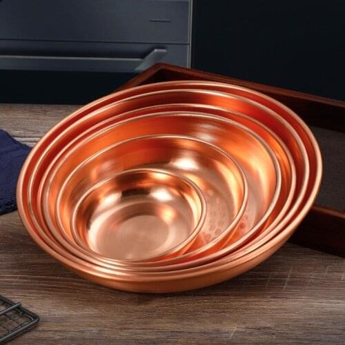 Dish Household Round Pure Copper Copper Steamed Chicken Steamed Fish Copper Plate Seafood Plate Wedding Copper Plate Tray Snack