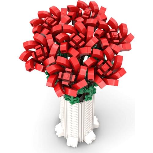 443Pcs Rose Flower Bouquet MOC-67229 (Designed and authorized by Ben_Stephenson, compatible with 10280 10281 40460)