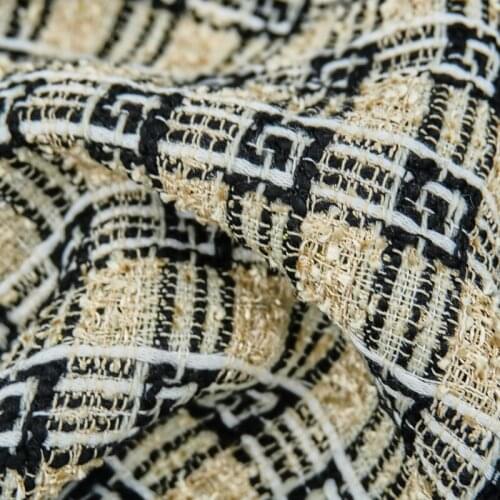Black And White Plaid Wool Tweed Fabric For Coat Skirt Telas Por Metro Tissus Au MÈTre Ткань Для Шитья Sewing By The Yard Tecido