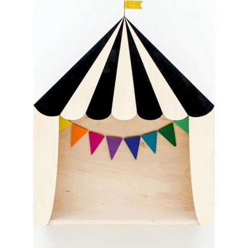 INS Wooden House Shape Box/Shelf Decoration For Kids Baby Boys Girls Room Decor Miniature Ornaments Photography Props Crafts