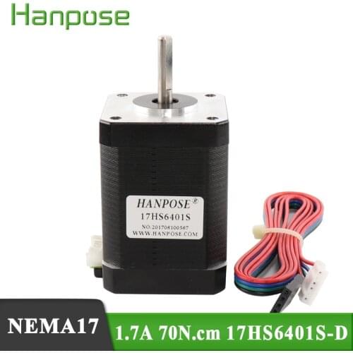For 3D printer 1pcs nema17 stepper motor 60mm 2-phase hybrid stepper motor 1.7A, 0.73NM, 60mm, 4-wire stepper motor 17HS6401S-D