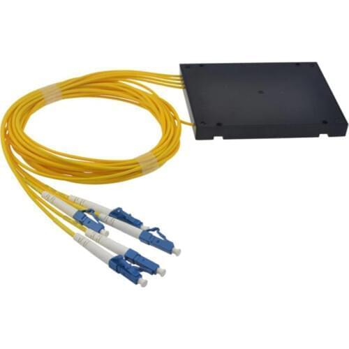 FTTH ABS Box LC UPC 1x4 PLC Fiber Optical Splitter with LC UPC Connector Planar waveguide type Fiber Optical splitter