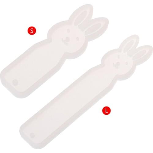 Silicone Mold DIY Bookmark Cute Rabbit Mirror Crafts Jewelry Making Epoxy Resin