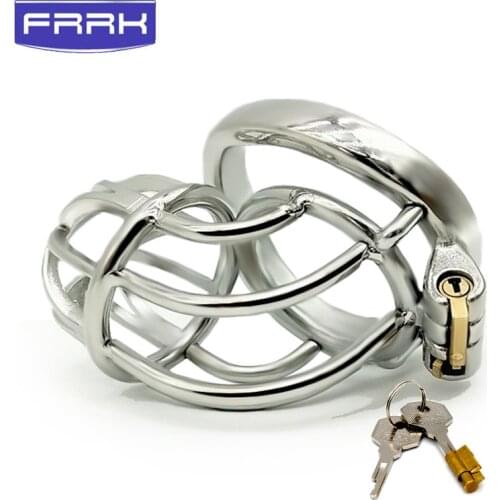 FRRK Latest Design Penis rings Male Chastity Device Toys for Adults Cock Cage Penis Lock Sex Toys for men Bondage Chastity Belt