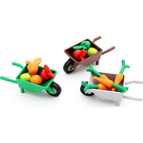 MOC City Creator Building Block Accessories Utensil Wheelbarrow Frame Bricks 98288 Compatible Smooth Small Single Tire 59895 Toy