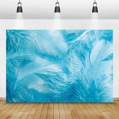 Laeacco Wonderland Blue Feather Wedding Party Photography Backdrops Newborn Baby Portrait Photographic Backgrounds Photo Studio