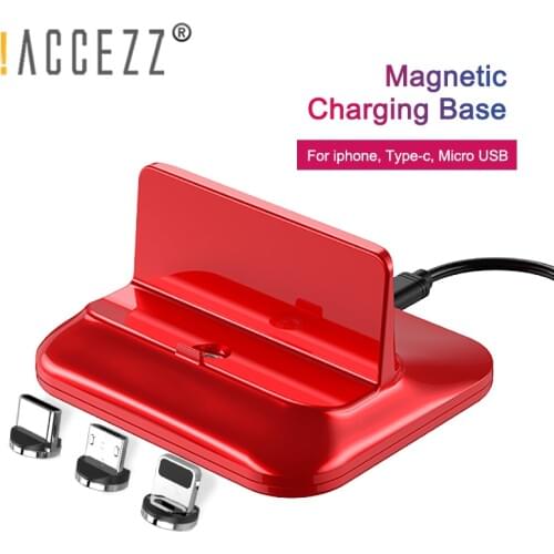 !ACCEZZ Fast Magnetic Charger Dock Micro USB 8 Pin Type-C For iphone 8 X Plus XS For Samsung Xiaomi Huawei Magnet Charging Stand