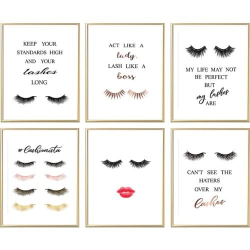 Fashion modern eyelash poster makeup canvas prints painting Living room decor wall picture for girls eyelash bedroom decoration