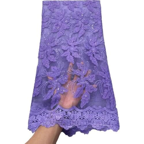 Latest French Net Lace Fabric African Lace Fabric 2021 High Quality Lace Nigerian Embroidery Tulle Lace Fabrics Wedding 5yards