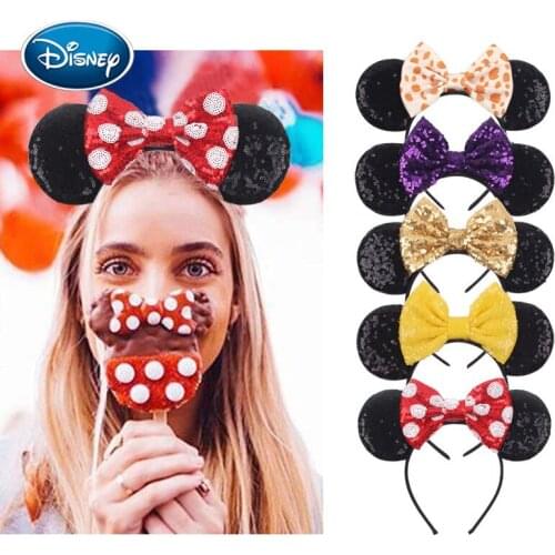 New Classic Sequins Bow Headbands For Girls Mouse Ears Hair Band Kids Glitter Headband Women Party Hair Accessories Hot-sale