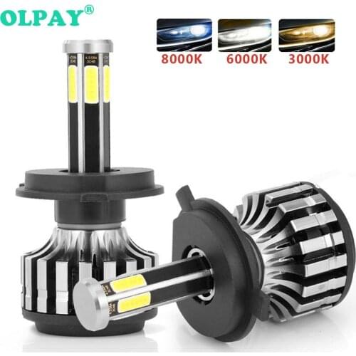 OLPAY 6-Side H4 Car Headlight LED H7 12000ML Bulb H11 H13 H1 H3 9005 9006 880 Auto Fog Light headlamp high beam low beam light