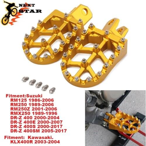 Foot Pegs FootRest Footpegs Rests Pedals For Suzuki RM125 RM250 250Z RMZ250 RMX250 DR-Z 400 DRZ400S DRZ400SM KLX400R Dirt Bike