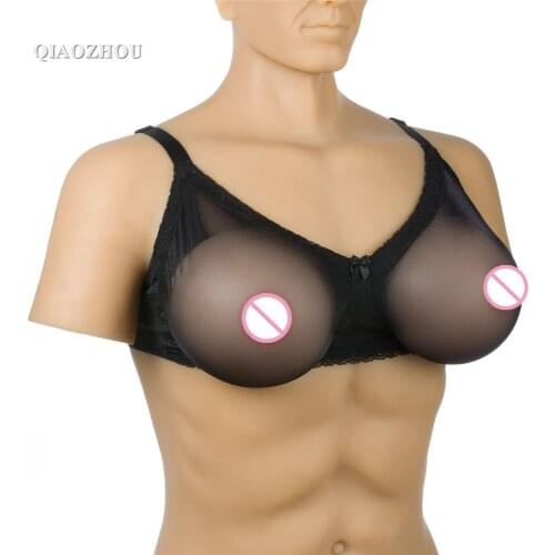 80 B realistic fake boobs formas de silicone for cross dresser transvestite silicone artificial breast with sexy lace bra