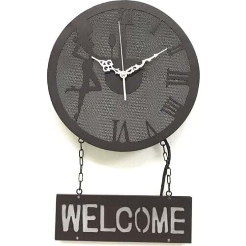 Retro personality clock LED light wall lighting wall Light for Home Bedroom LED chip warm light 220v Indoor decorations light