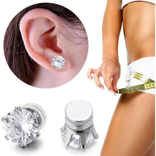 Earrings Stimulating Slimming Acupoints Bio Magnetic Loss Stickers Stud Ears Weight Magnet Therapy 2pcs/pair Care Hea J2T9