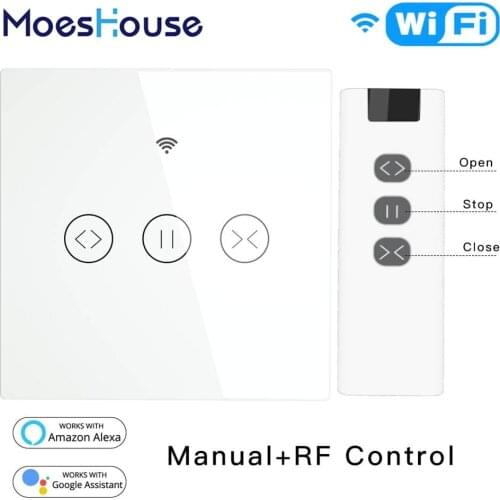 RF WiFi Smart Touch Curtain Blinds Roller Shutter Switch Tuya Smart Life App Remote Control,Work with Alexa Echo Google Home