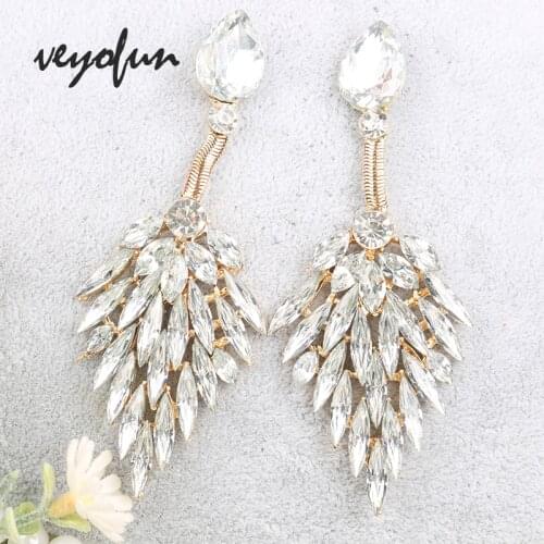 Veyofun Vintage Crystal Drop Earrings wedding Earrings Fashion Jewelry for Women Gift Wholesale Brinco