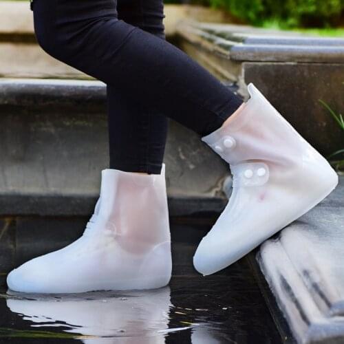 Waterproof Shoe Cover Portable Silicone Shoe Protective Cover Unisex Outdoor Folding Over Ankle Rainy Rain Boots