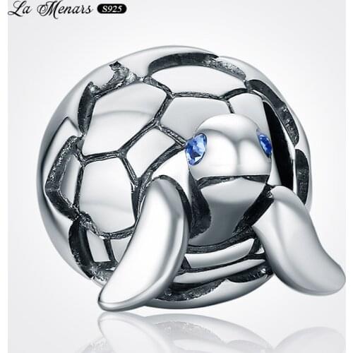La Menars New Animal Turtle Bead Fit Original Pandora Charm Bracelet Genuine 925 Sterling Silver For Women Jewelry DIY Making