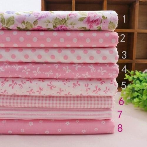 1 meters pink floral cotton patchwork fabric quilting home textiles twill tissues woven cloth sewing tecidos by meter free ship