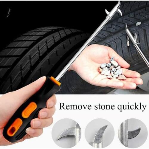 1PC Car Tire Stones Remover Hooks, Stainless Steel Car Tires Cleaning Hooks Auto Tyre Protector Repair Tools
