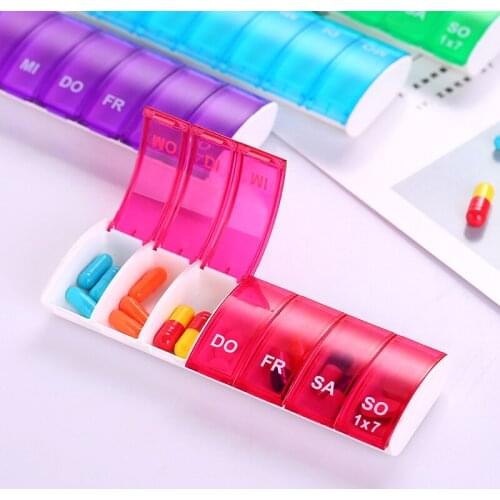 1PC Mini Container Case Pill Box Splitters 7 Days Weekly Tablet Pill Medicine Box Holder Storage Organizer