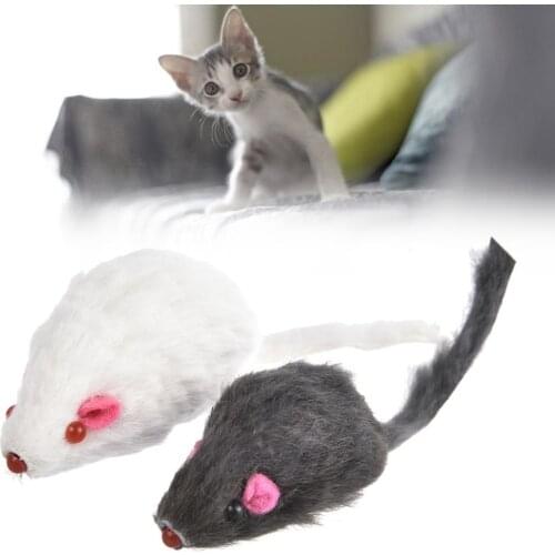 12PCS Mouse Real Fur Mixed Loaded Toys For Pet Cat Kitty With Sound Simulation Fluff Mouse Toys For Pet Cat Kitty With Sound
