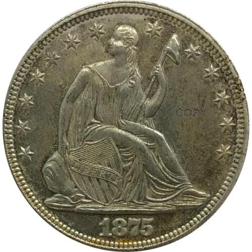 1875 United States Half Dollar Cupronickel Plated Silver Copy Coin