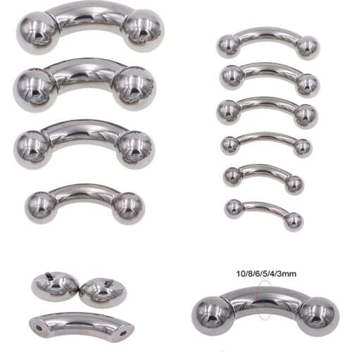 2 Piece Big Size Stainless Steel Straight Barbell Rings Curved Banana Tragus Ear Piercing PA Nipple Bar Body Jewelry