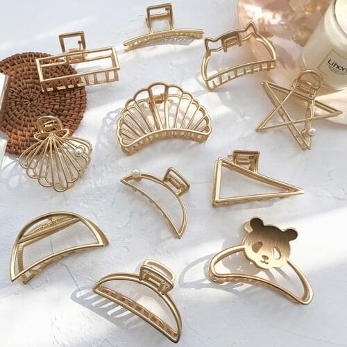 2Pcs/Set Metal Star Heart Women Girl Hair Claw Clips Hairband Bobby Pin Barrette Hairpins Headdress Accessories Beauty Styling