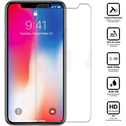 2 Pcs/lot 0.26 mm 9H HD Tempered Glass Screen Protector For iPhone X 8 7 6 6S Plus 5 5S SE 5C Ultra Thin Protective Film
