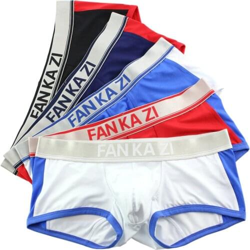 5PCS Men Boxer Shorts Ice Silk Seamless Underwear Boxershorts Swimwear Casual Sports Trunks Slip Homme Shorts Panties Nightwear