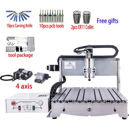 6040 Cnc Router Milling Machine for Metal 4 AXIS Cnc 6040z 4030 1500W Spindle 3D Metal Cutting Machine Aluminum Engraver