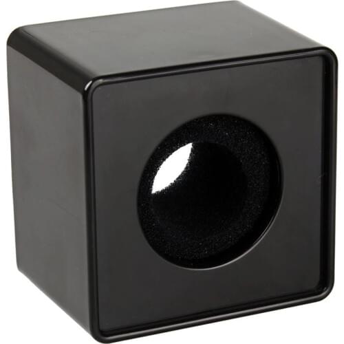 Brand New Hot Sale 1pc Black ABS Mic Microphone Interview Square Logo Flag Station