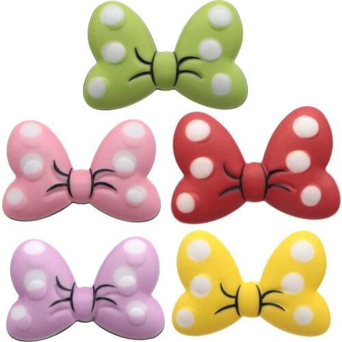Bowknot Dots 3D Planar Resins Cabochons Flatback 10pcs ,DIY Craft Supplies Jewelry Accessories Material,10Yc16772