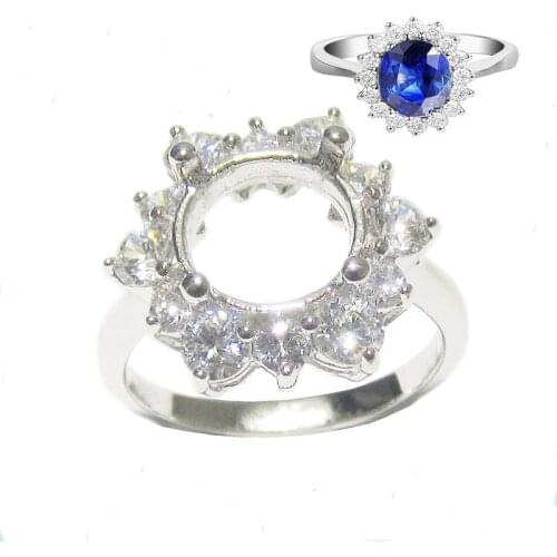 Beadsnice ID27359 Silver Jewelry Findings Sterling Silver Ring Setting Diy Rings Semi Mount Ring Settings Round