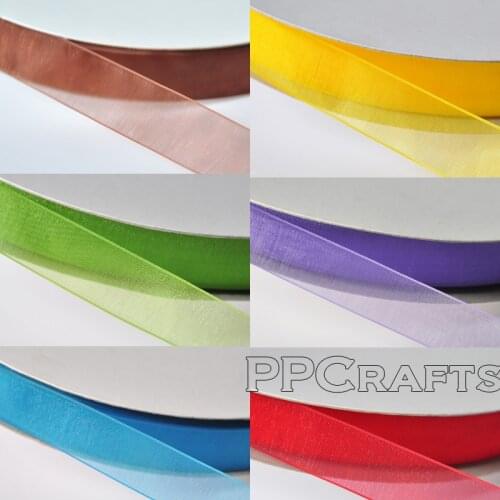 Free Shipping 1/8" 3mm-3" 75mm Soild Sheer Organza Ribbon Wedding DIY Accessories Packing 84 Colors