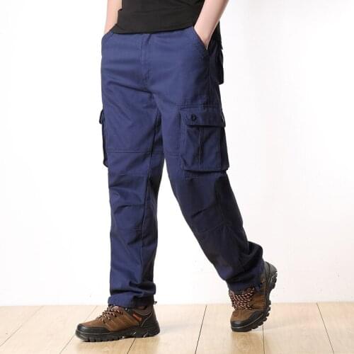 Casual Mens Cargo Pant Men Multi-Pocket Overall Male Combat Cotton Long Trousers Army Straight Joggers Military Tactical Pants