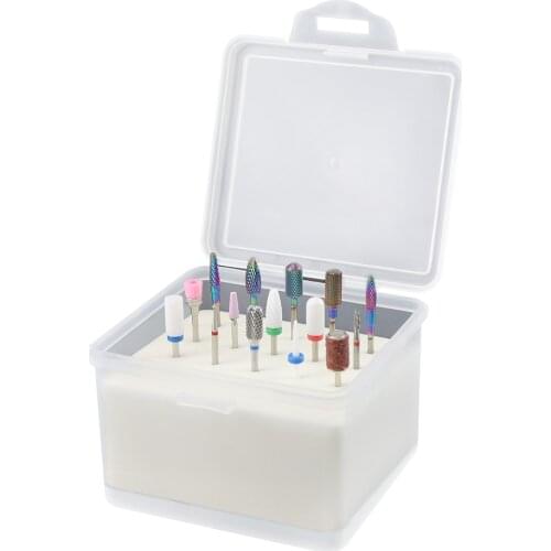 20/30 Hole Nail Drill Bit Holder Plastic Display Storage Box for Drill Bit Acrylic Nail Drill Bit Holder Manicure Accessory