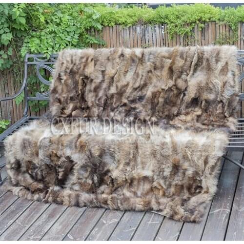 CX-D-74 Custom Made Natural Color Raccoon Fur Home Carpet Mermaid Blankets ~ DROP SHIPPING
