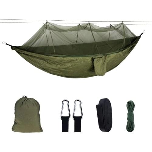 Outdoor Mosquito Net Hammock Double Portable 210t Nylon Anti-Mosquito Parachute Cloth Air Camping Tent Hanging Sleeping Swing